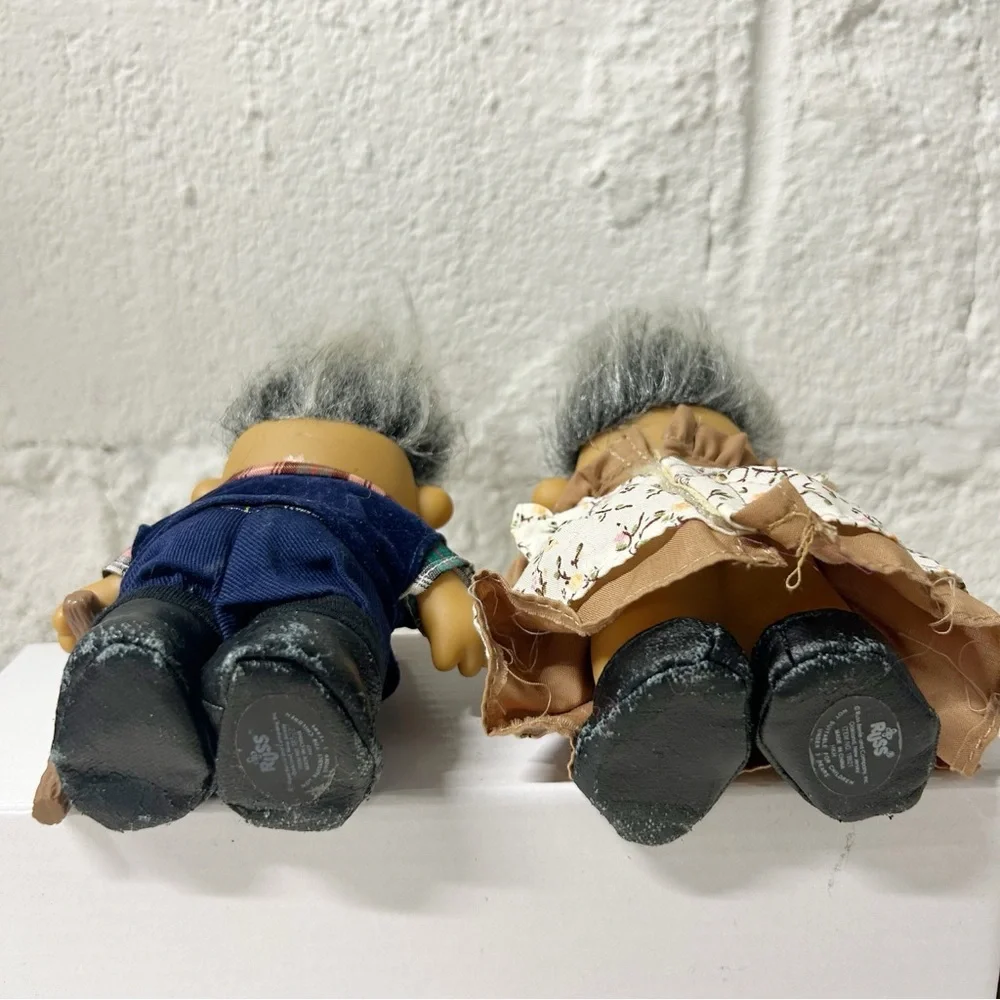 Russ Troll Lot of 2 Grandparent Figures Early 90s VTG Grandpa Grandma